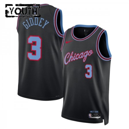 Chicago Bulls Josh Giddey Nike 2025-26 City Edition Musta Lasten Pelipaidat Swingman